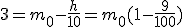 3=m_0-\frac{h}{10}=m_0(1-\frac{9}{100})